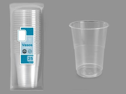 lot de 25 verres réutilisables transparents 50cl