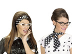 foulard noir à pois blanc effet satiné