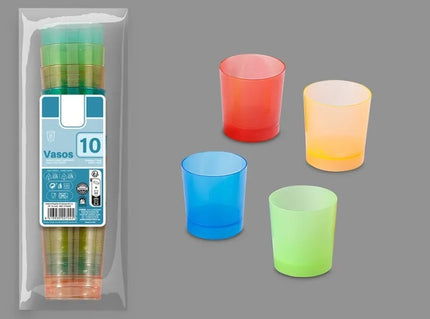 lot de 10 verres shooter réutilisables 4 couleurs 4cl
