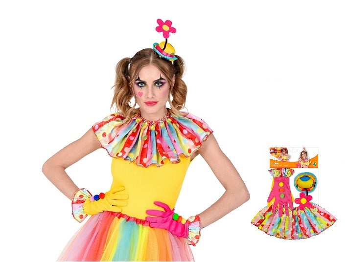set accessoires clown multicolores adulte 4pcs