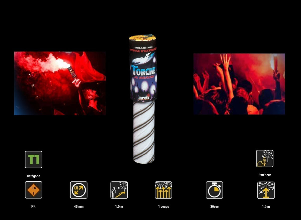 1x torche à main blanc catégorie t1 30s