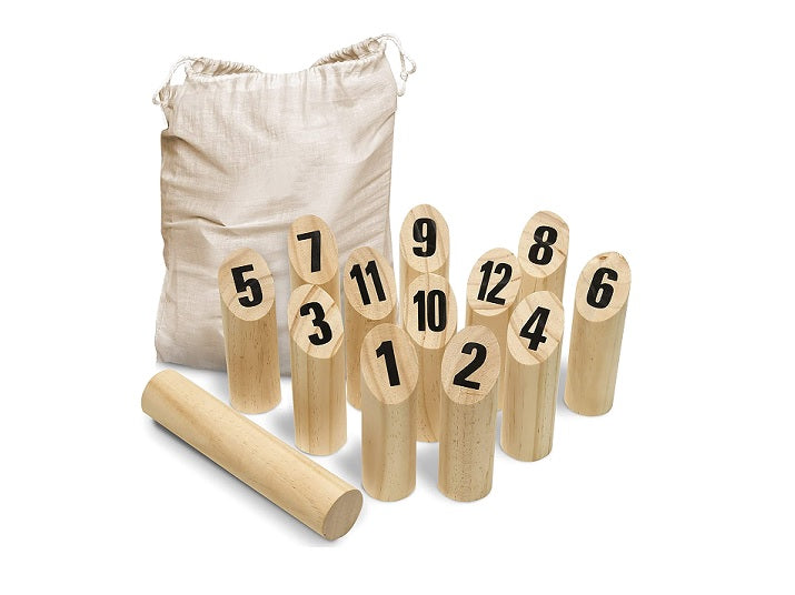 jeu de quilles finlandaises molkky en bois fsc 13pcs