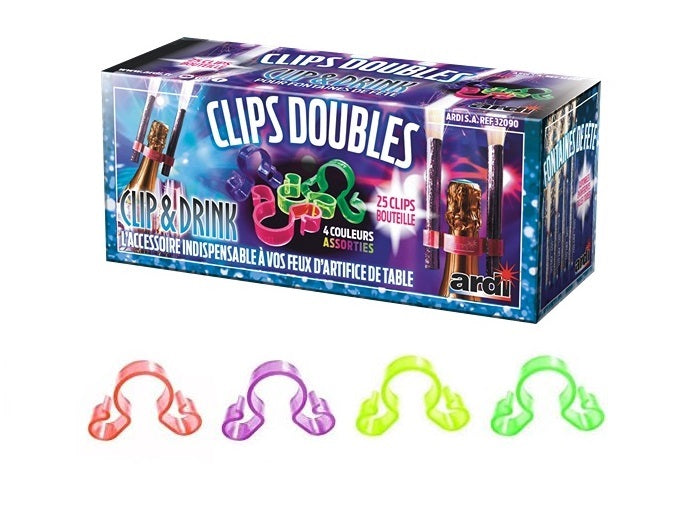 clip bouteille double pour fontaines scintillantes mix