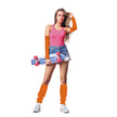 MANCHETTES/GUETRES TRICOT ORANGE FLUO X2