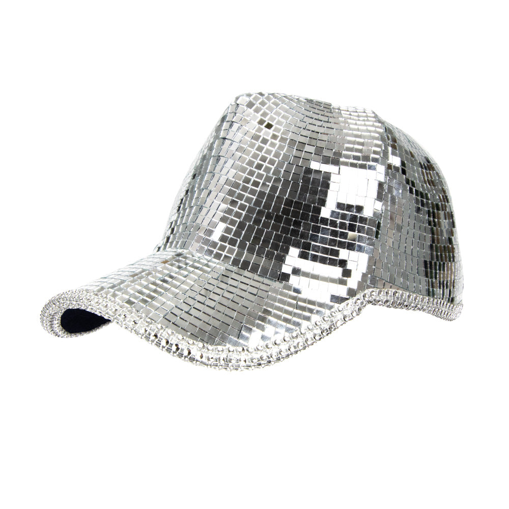 CASQUETTE BOULE DISCO ARGENT