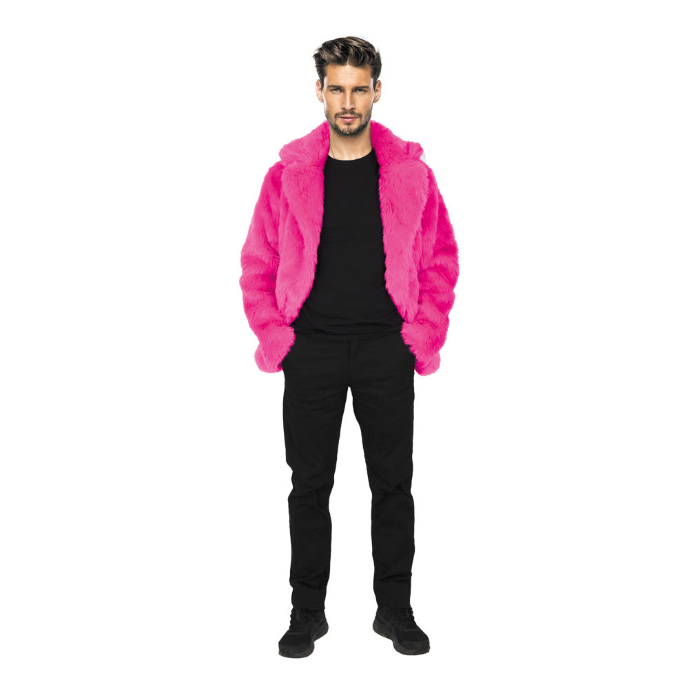 Veste fourrure rose fluo