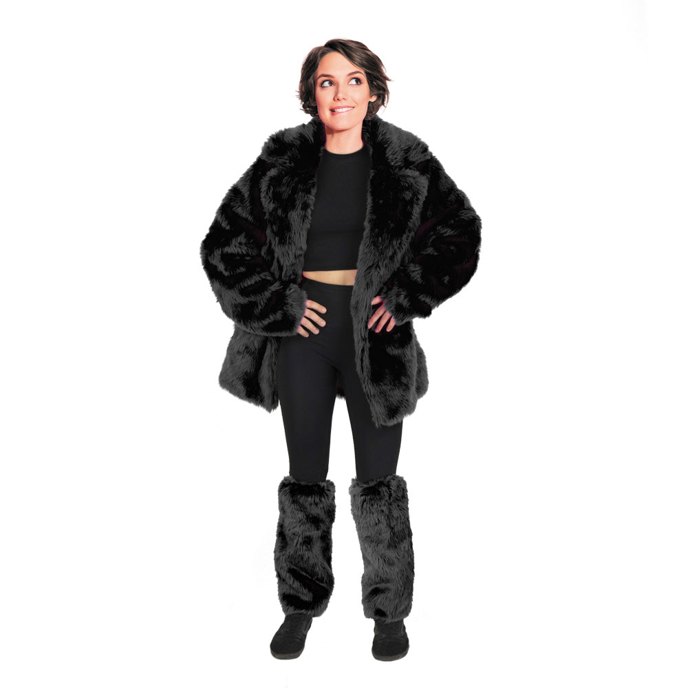 Veste fourrure noire