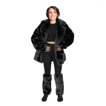 Veste fourrure noire