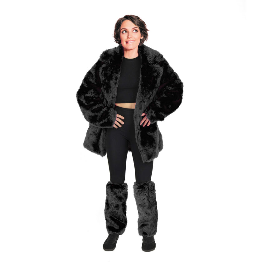 Veste fourrure noire