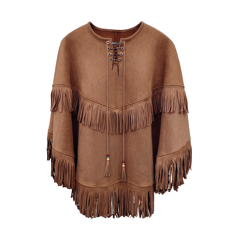 Poncho a franges mixte 1