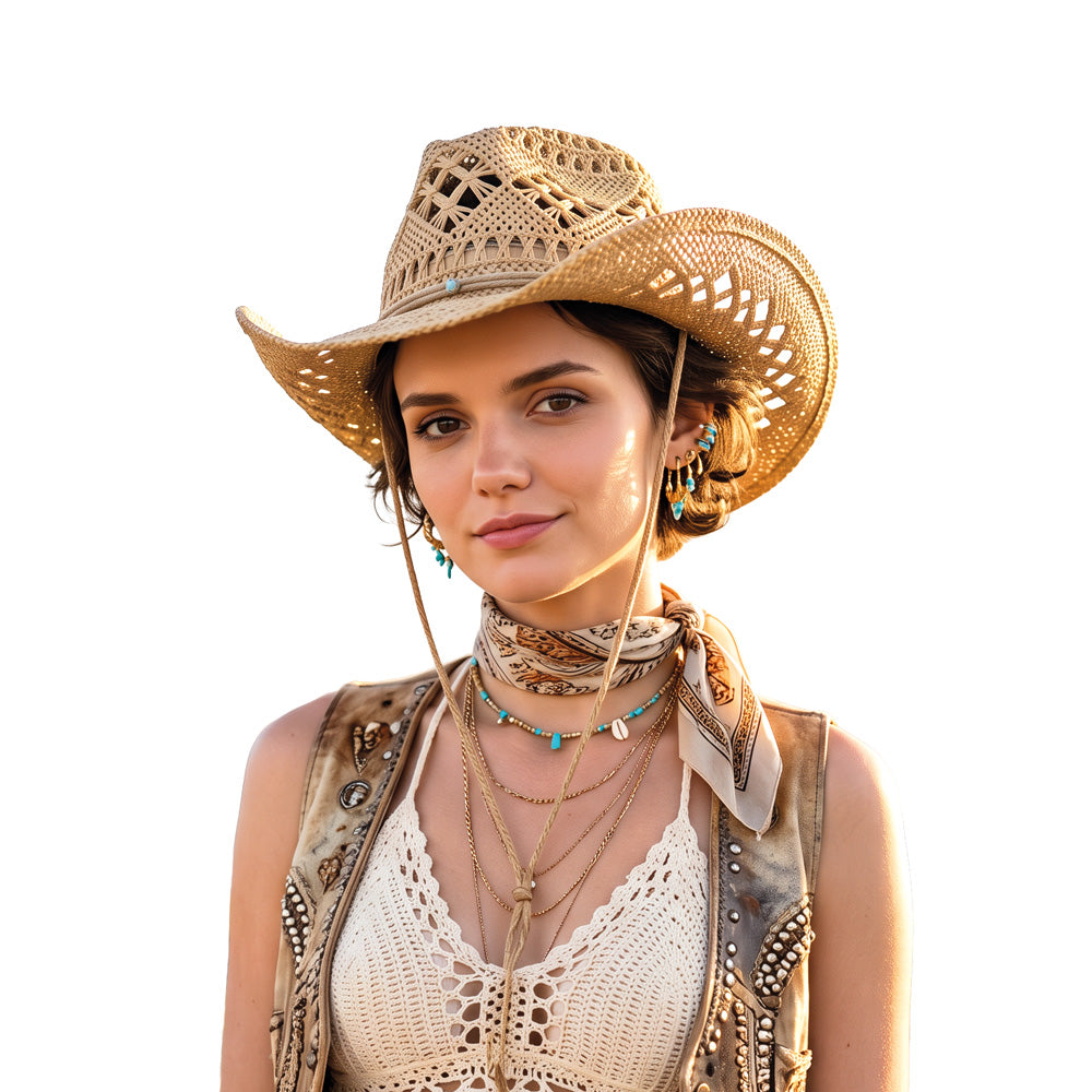 Chapeau de paille ajoure coachella 2