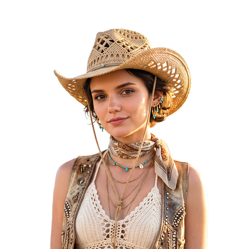 Chapeau de paille ajoure coachella 2