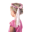 COURONNE FLEUR ROSE AVEC RUBAN