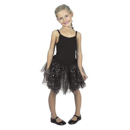 Tutu noir fee avec etoiles hologramme