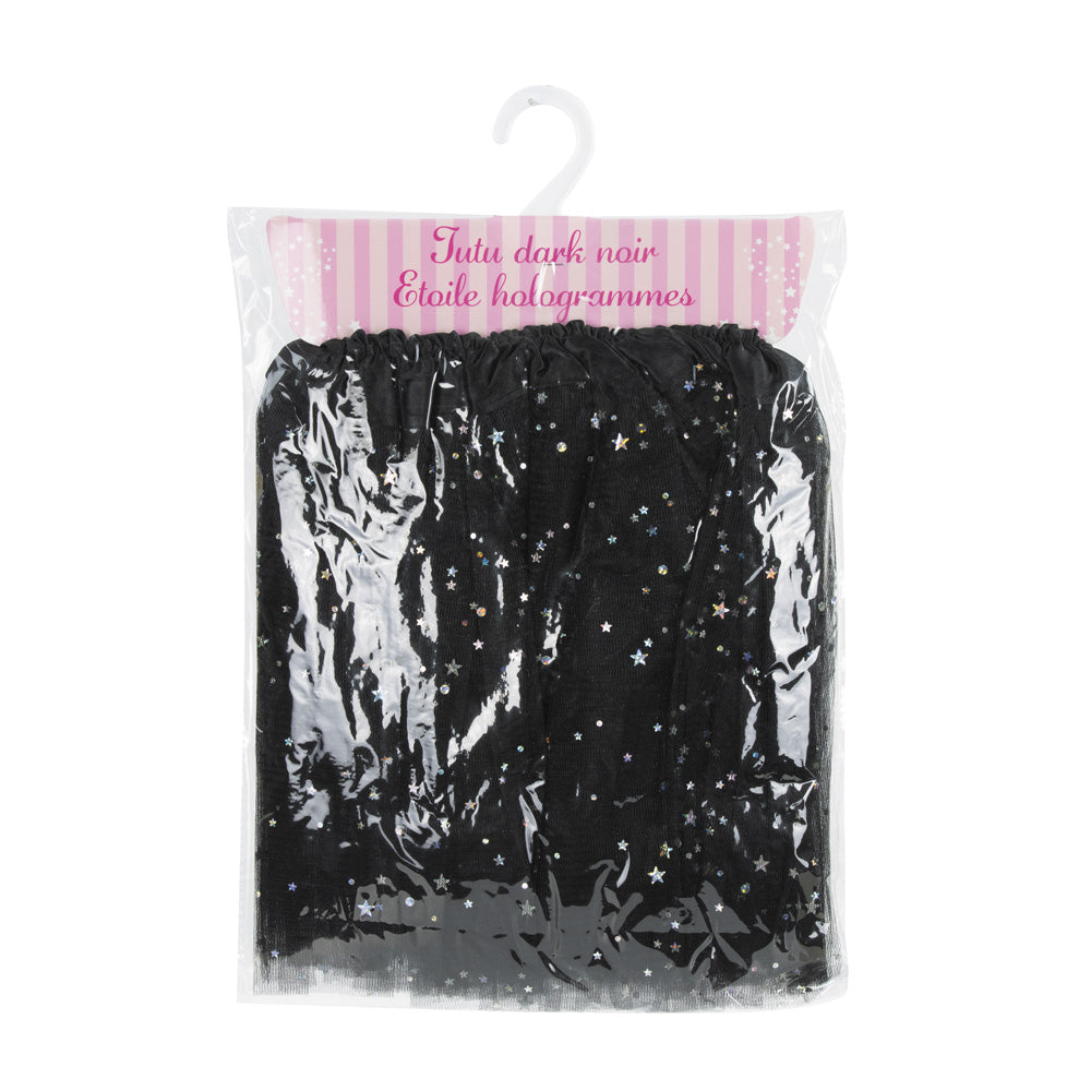 Tutu noir fee avec etoiles hologramme