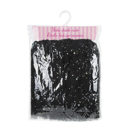 Tutu noir fee avec etoiles hologramme