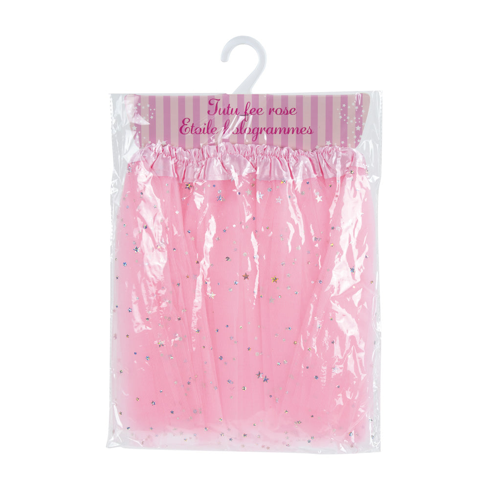 Tutu fee rose avec etoiles hologramme