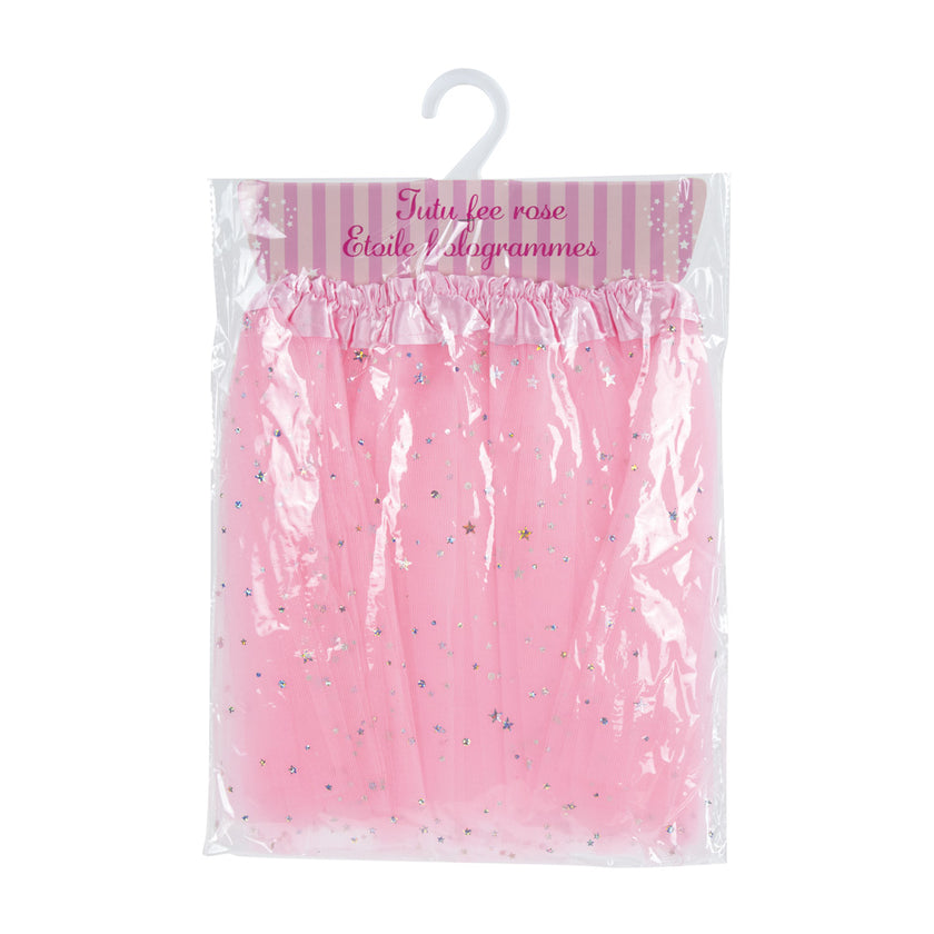 Tutu fee rose avec etoiles hologramme