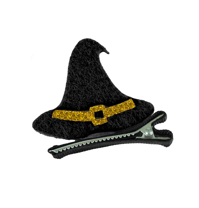 Barrette chapeau de sorciere  feutrine