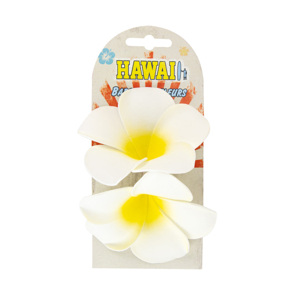BARRETTES FLEURS DE FRANGIPANIER X 2