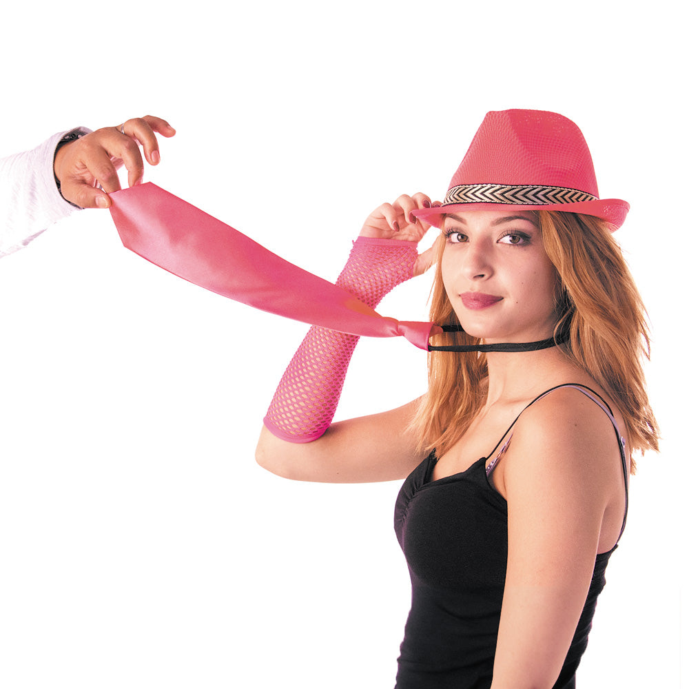 CRAVATE SATIN ROSE A ZIP