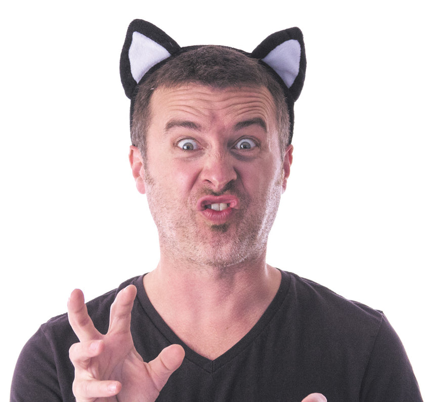 SERRE TÊTE CHAT BLANC ET NOIR