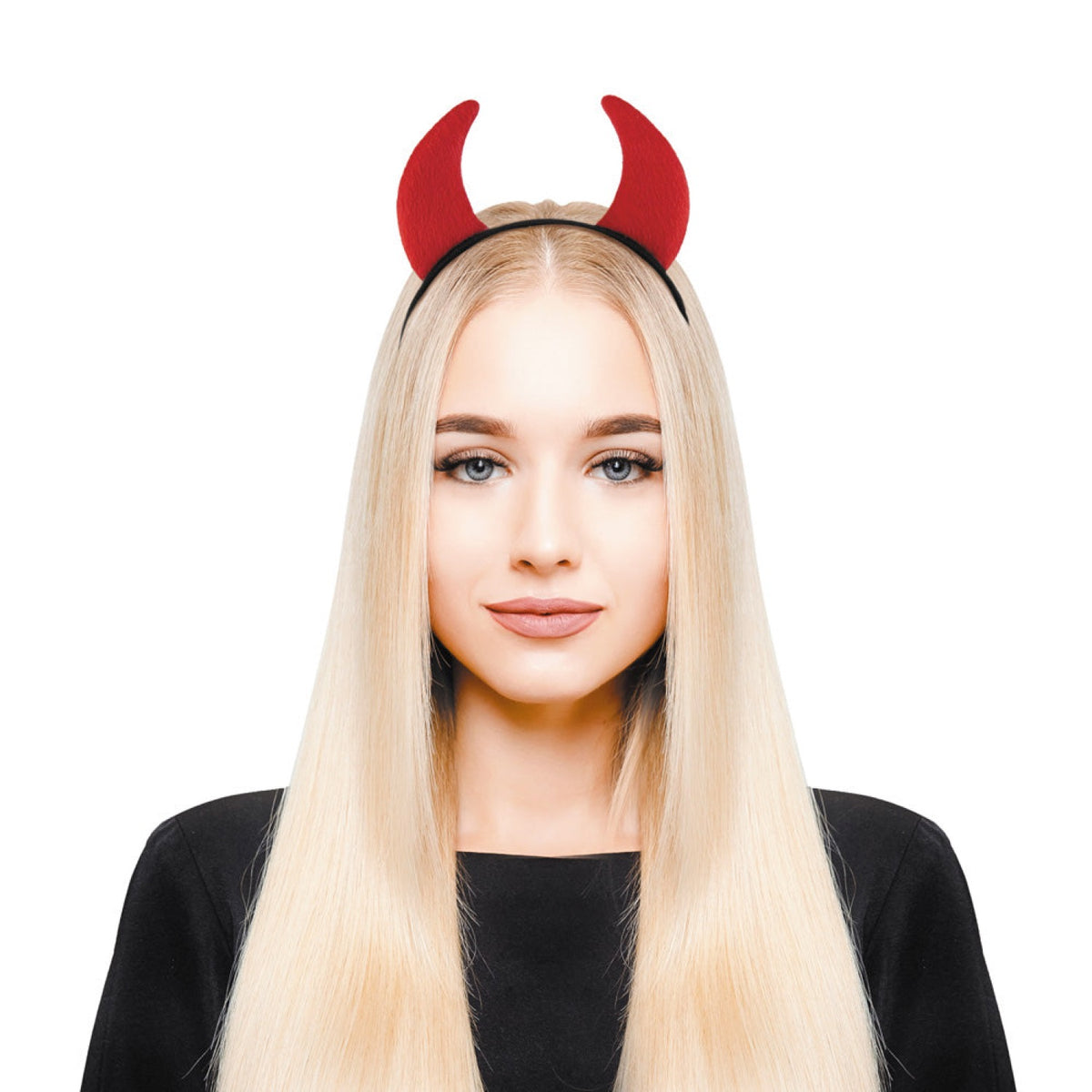 SERRE TÊTE CORNE DIABLE ROUGE FEUTRINE