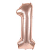 BALLON MYLAR CHIFFRE 1 ROSE GOLD 86CM