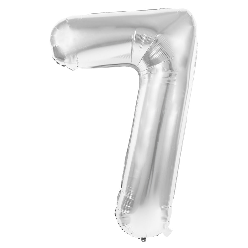 BALLON MYLAR CHIFFRE 7 ARGENT 86CM