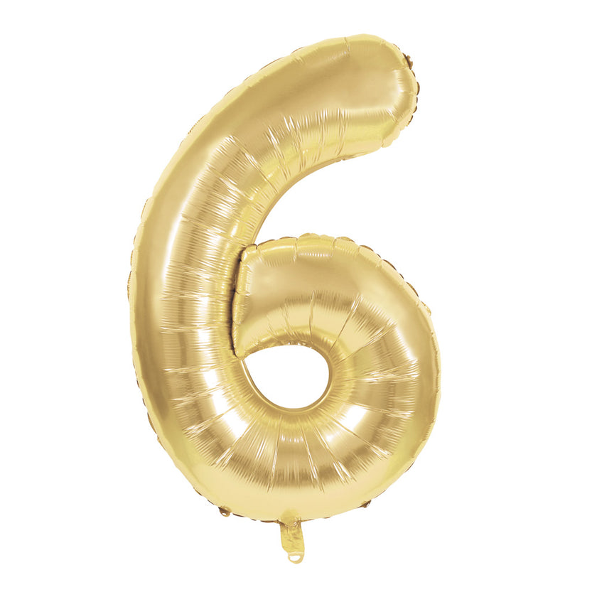 BALLON MYLAR CHIFFRE 6 OR 86CM