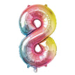 BALLON MYLAR CHIFFRE 8 IRISE PASTEL 86CM