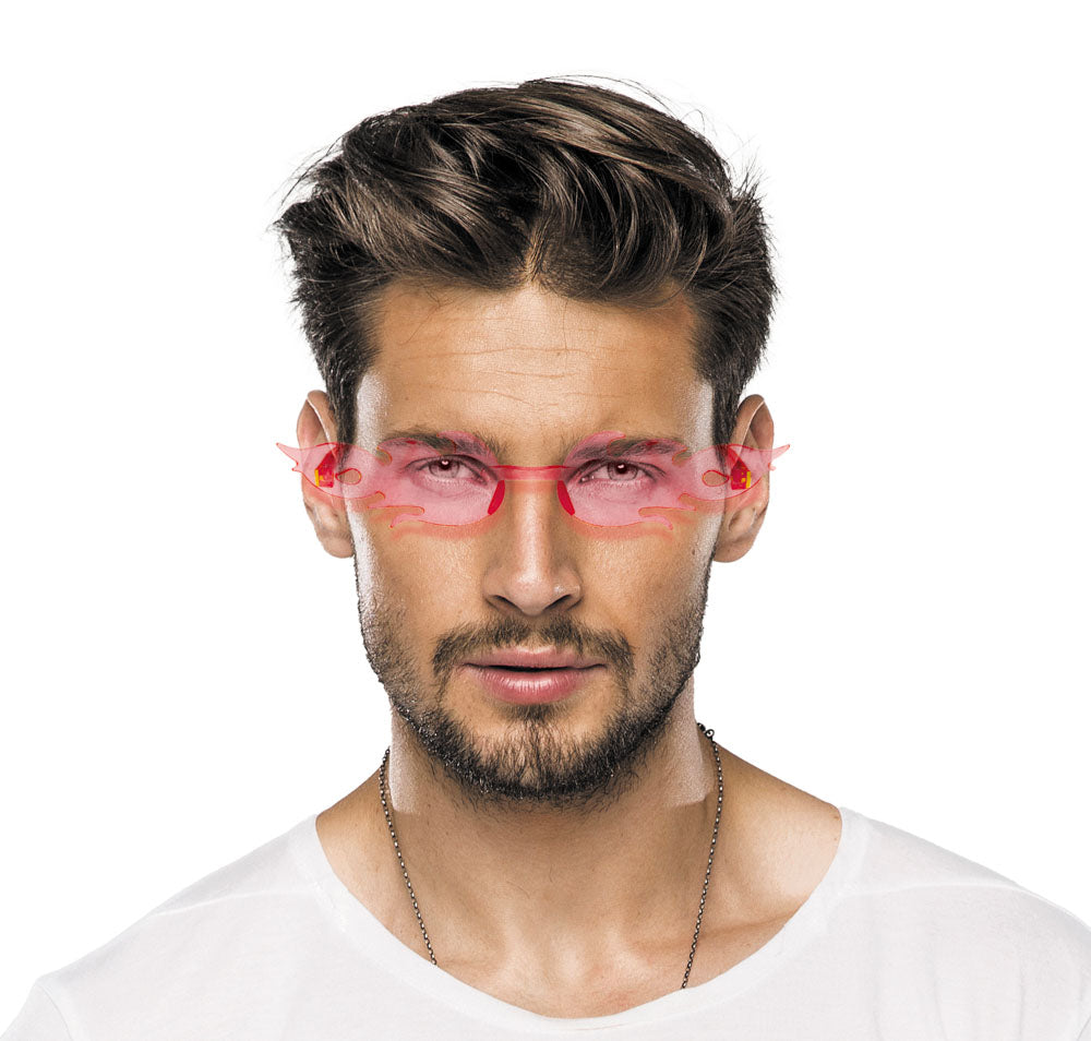 LUNETTES FLAMMES ROSE