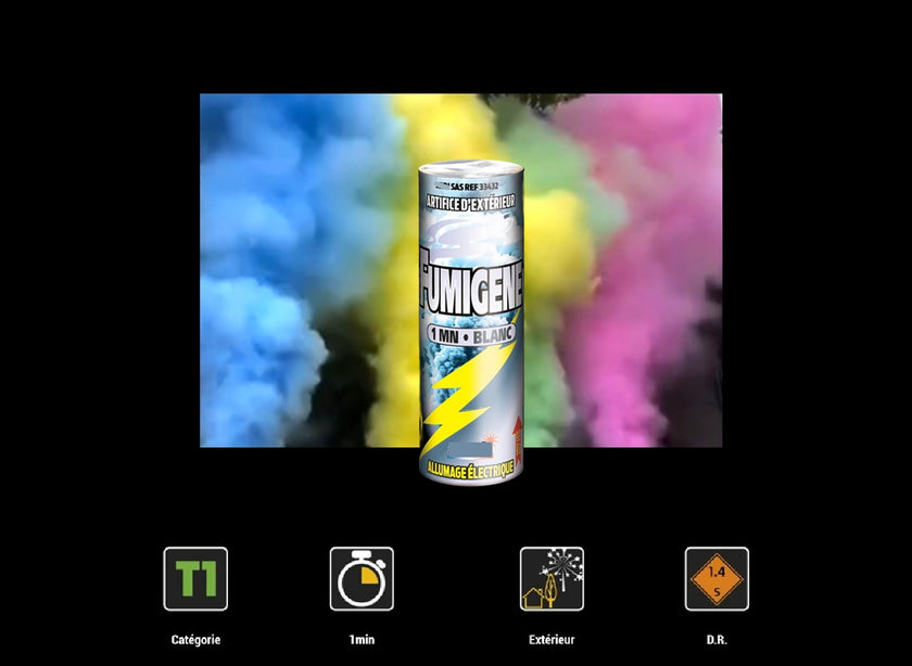 1x fumigène électrique blanc catégorie t1 60s