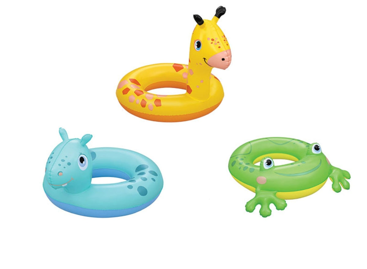 bouée gonflable avec tête animal grenouille 50cm