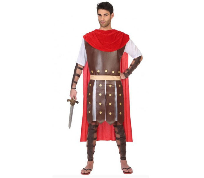 déguisement homme romain rouge & brun