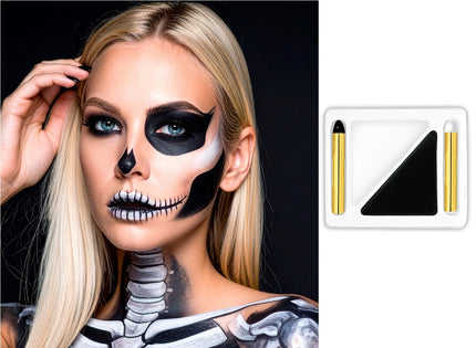 set de maquillage noir et blanc visage et corps 4pcs