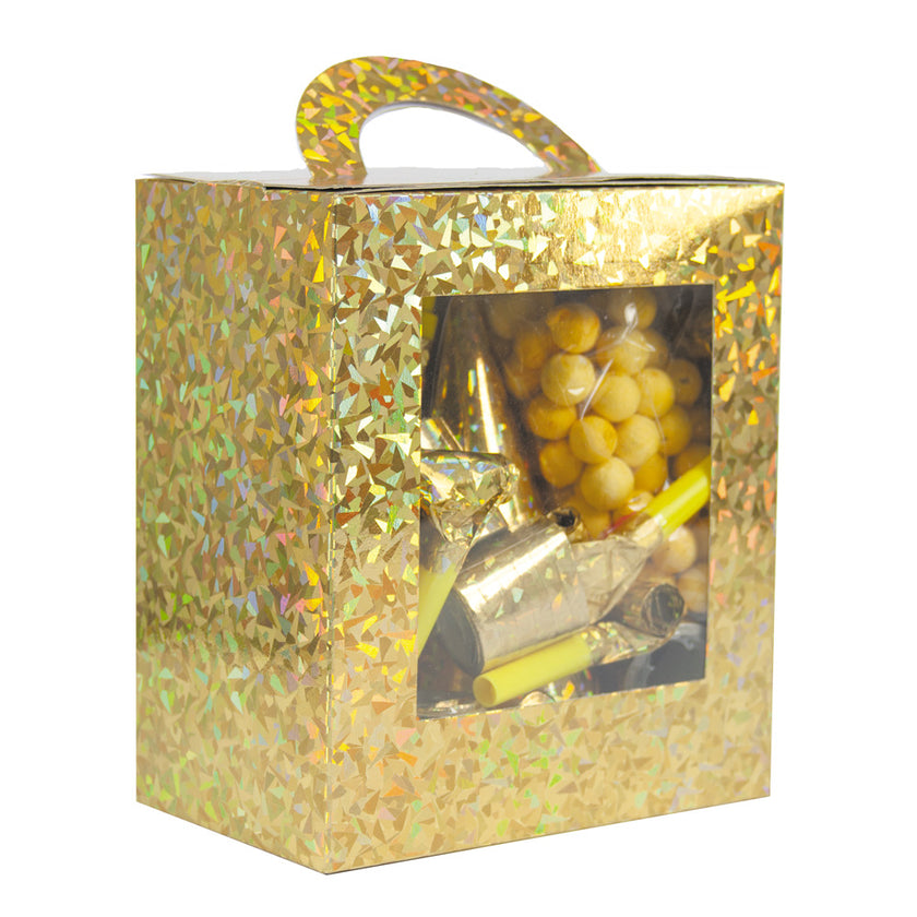 COFFRET COTILLONS 10 PERSONNES HOLOGRAMME OR