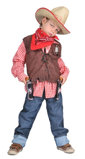 gilet de garçon cowboy brun