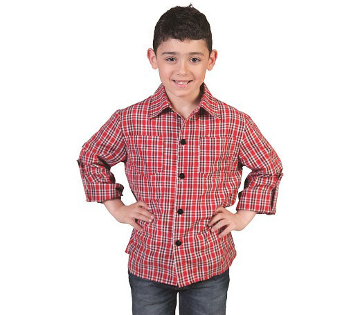 chemise à carreaux rouge et blanc enfant