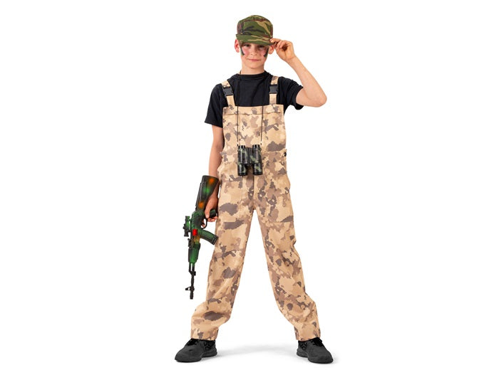 salopette militaire beige marron pour enfant