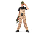 salopette militaire beige marron pour enfant