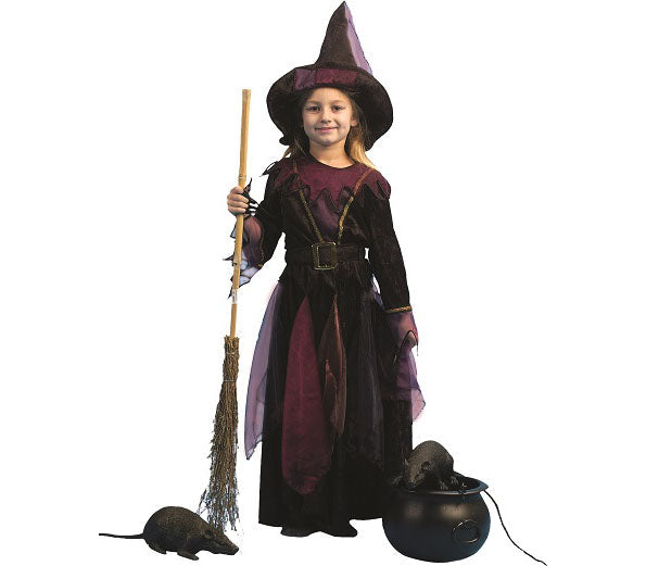 déguisement sorcière noir et violet enfant