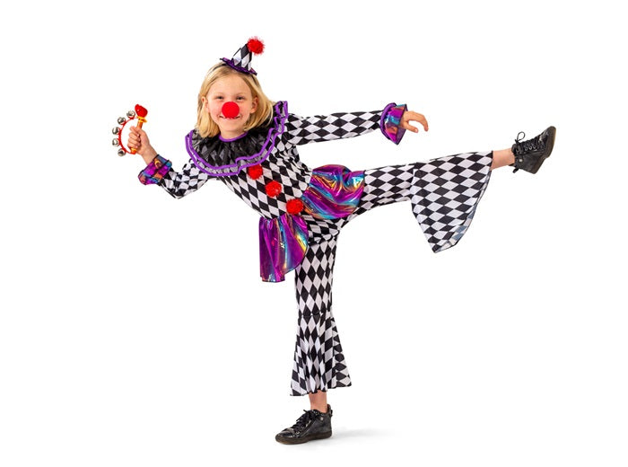 déguisement de clown à damiers pour enfant
