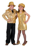 veste disco pour enfant à sequins or