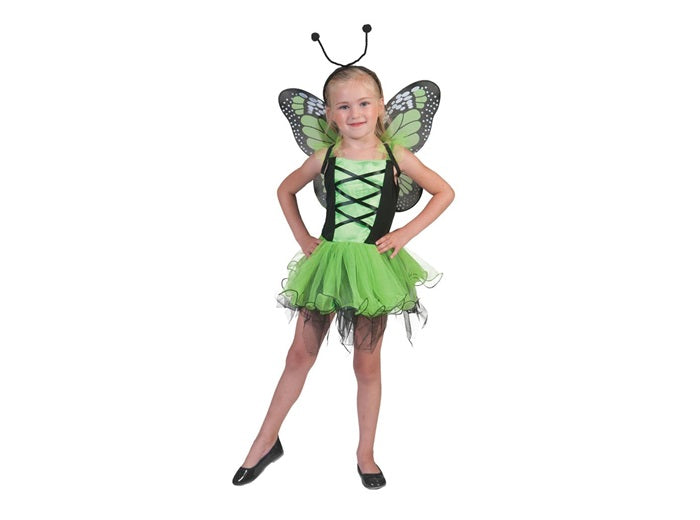 déguisement d'elfe fée papillon vert 3pcs enfant 8-12 ans
