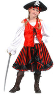déguisement de pirate rouge & noir fille