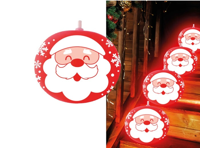 lot de 5 ballons led lumineux père noël 22x18cm
