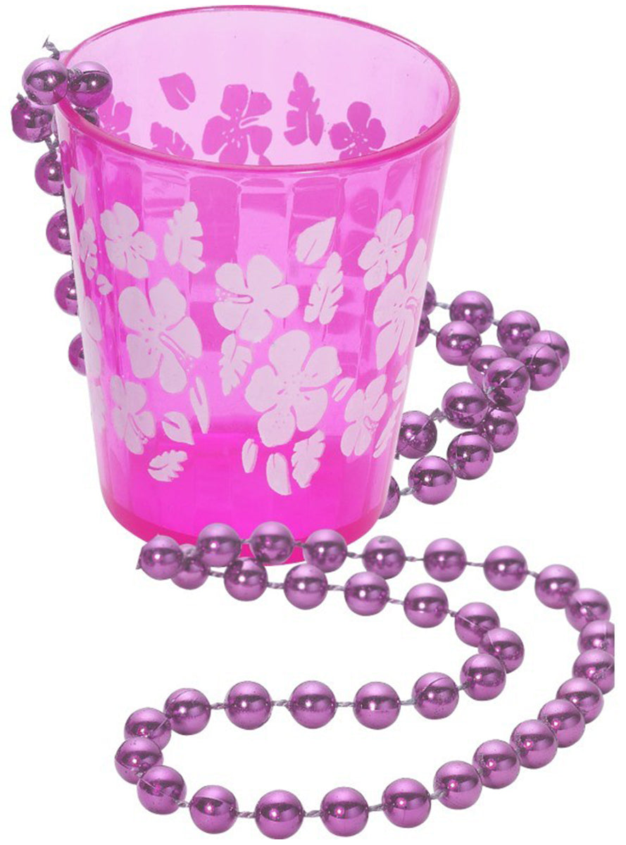 Collier avec des petits verres rose