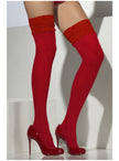 Bas fins rouges de silicone