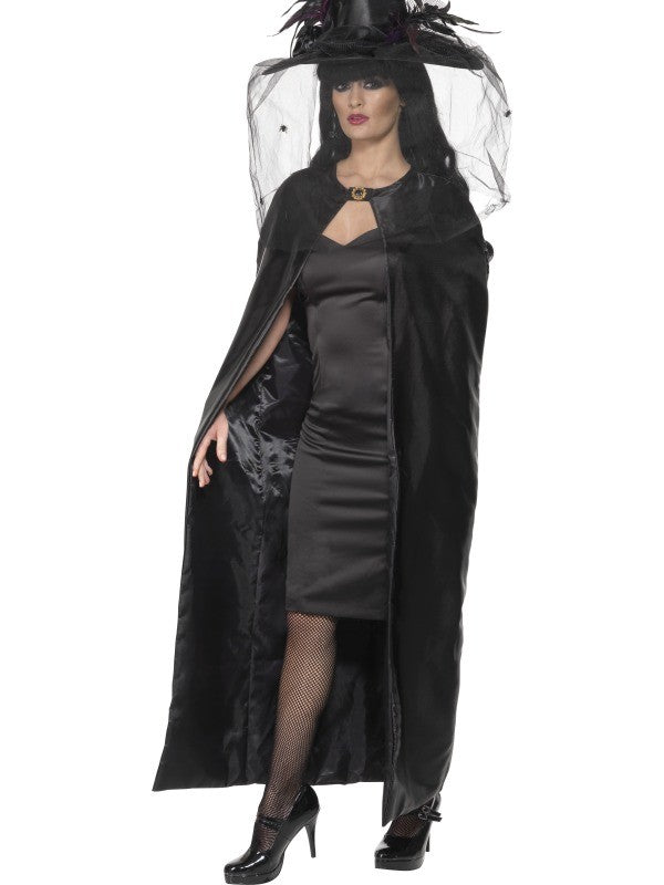 Cape noire de sorcière adulte
